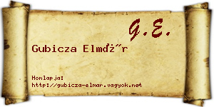 Gubicza Elmár névjegykártya